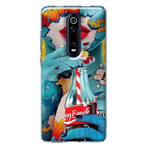 Etui na Xiaomi Mi 9T / Mi 9t Pro - Komiksowa kobieta z butelką