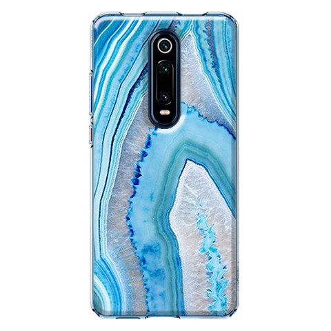 Etui na Xiaomi Mi 9T / Mi 9t Pro - Błekitny Agat egzotyczny