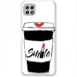 Etui na Samsung Galaxy A22 5G - Kubek z kawą Smile