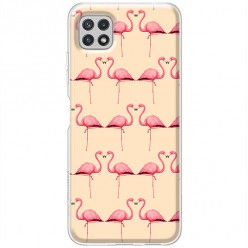 Etui na Samsung Galaxy A22 5G - Różowe flamingi