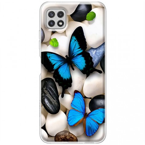 Etui na Samsung Galaxy A22 5G - Niebieskie motyle