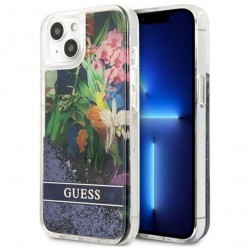 Oryginalne Etui GUESS Hardcase GUHCP13SLFLSB do iPhone 13 MINI (Glitter Flower / niebieski)