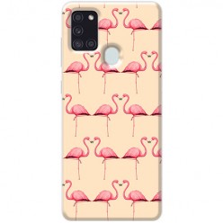 Etui na Samsung Galaxy A21s - Różowe flamingi
