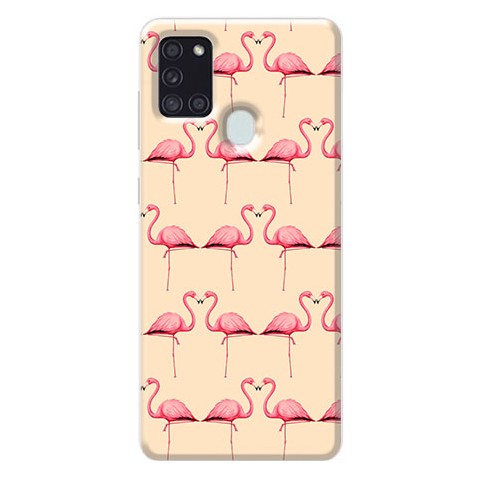 Etui na Samsung Galaxy A21s - Różowe flamingi