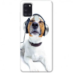 Etui na Samsung Galaxy A21s - Pies ze słuchawkami