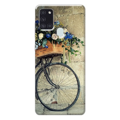 Etui na Samsung Galaxy A21s - Rower z kwiatami