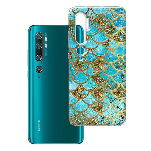 Etui na Xiaomi Redmi Note 10 Pro - Niebieskie łuski brokatowe