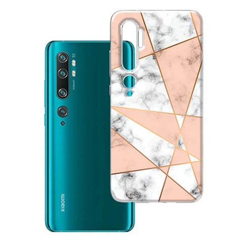 Etui na Xiaomi Redmi Note 10 Pro - Różowe trojkąty marmurowe