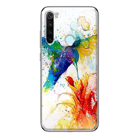 Etui na Xiaomi Redmi Note 8T - Waterkolor ptak koliber