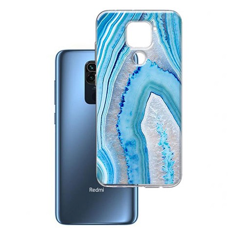 Etui na Xiaomi Redmi Note 9 - Błekitny Agat egzotyczny