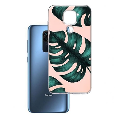 Etui na Xiaomi Redmi Note 9 - Zielone liście monstery