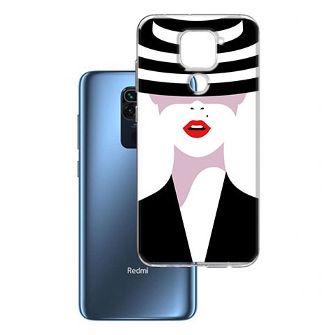 Etui na Xiaomi Redmi Note 9 - Kobieta w kapeluszu