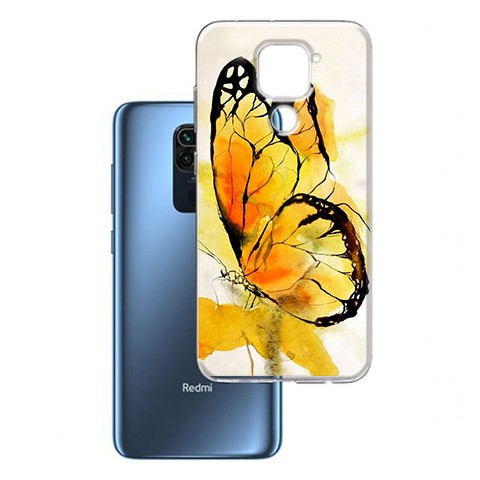 Etui na Xiaomi Redmi Note 9 - Waterkolor motylek