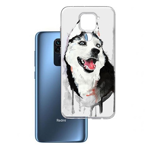 Etui na Xiaomi Redmi Note 9 - Waterkolor pies Husky