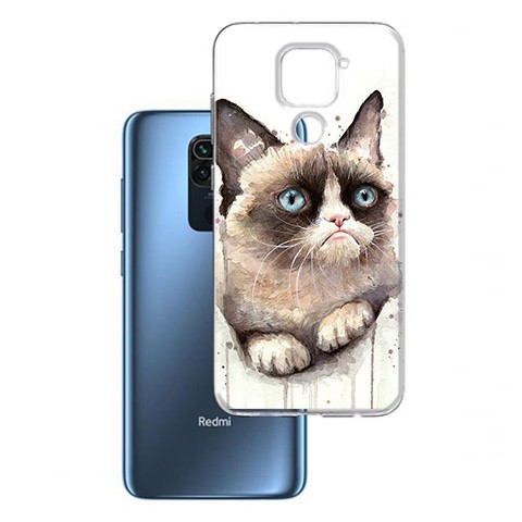 Etui na Xiaomi Redmi Note 9 - Kot Waterkolor Grumpy