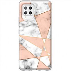 Etui na Samsung Galaxy A42 5G - Różowe trojkąty marmurowe