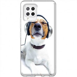 Etui na Samsung Galaxy A42 5G - Pies ze słuchawkami