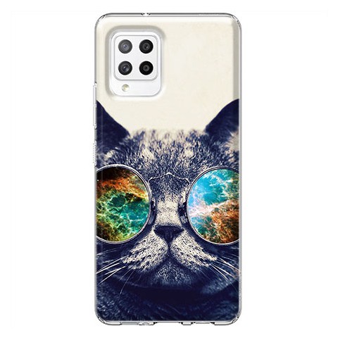 Etui na Samsung Galaxy A42 5G - Kot w okularach
