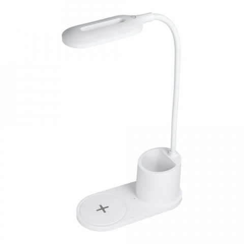 Lampka biurkowa LED + ładowarka indukcyjna 10W CFTD03 biała