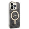 Oryginalny Zestaw GUESS GUBPP14XH4EACSK do iPhone 14 Pro Max (Bundle Pack Magsafe: Case + Charger / 4G / Złoty - Czarny)