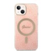 Oryginalny Zestaw GUESS GUBPP14SH4EACSP do iPhone 14 (Bundle Pack Magsafe: Case + Charger / 4G / Złoty - Różowy)