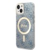 Oryginalny Zestaw GUESS GUBPP14SH4EACSB do iPhone 14 (Bundle Pack Magsafe: Case + Charger / 4G / Złoty - Niebieski)
