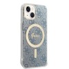 Oryginalny Zestaw GUESS GUBPP14MH4EACSB do iPhone 14 Plus (Bundle Pack Magsafe: Case + Charger / 4G / Złoty - Niebieski)