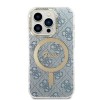 Oryginalny Zestaw GUESS GUBPP14LH4EACSB do iPhone 14 Pro (Bundle Pack Magsafe: Case + Charger / 4G / Złoty - Niebieski)