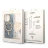Oryginalny Zestaw GUESS GUBPP14XH4EACSB do iPhone 14 Pro Max (Bundle Pack Magsafe: Case + Charger / 4G / Złoty - Niebieski)