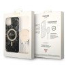Oryginalny Zestaw GUESS GUBPP14MHMEACSK do iPhone 14 Plus (Bundle Pack Magsafe: Case + Charger / IMG Marble / Złoty - Czarny)