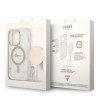 Oryginalny Zestaw GUESS GUBPP14LHMEACSH do iPhone 14 Pro (Bundle Pack Magsafe: Case + Charger / IMG Marble / Złoty - Biały)