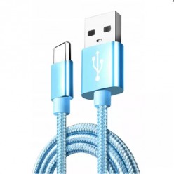 Pleciony Kabel do Szybkiego Ładowania telefonu USB - C Ładowarka - Niebieski