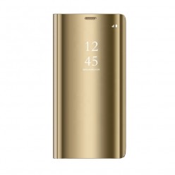 Etui na Samsung Galaxy S20 FE - Clear View - z klapką flip - Złoty