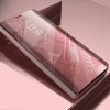 Etui na LG K61 - Clear View - z klapką flip - Różowy