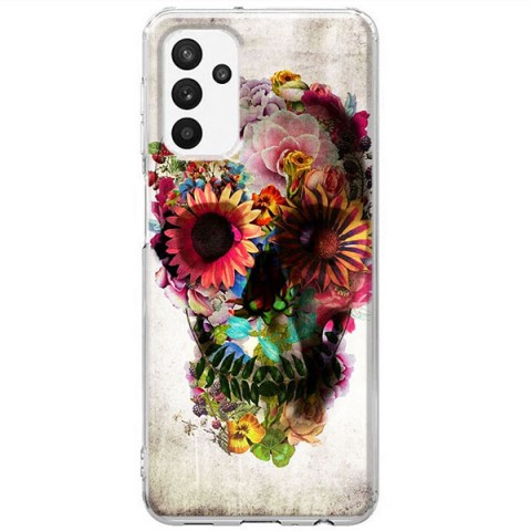 Etui na Samsung Galaxy A13 5G - Kwiatowa czaszka