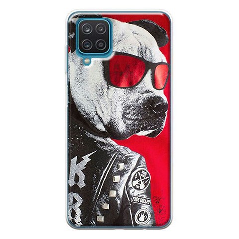 Etui na Samsung Galaxy A12 - Rockowy Pies w okularach