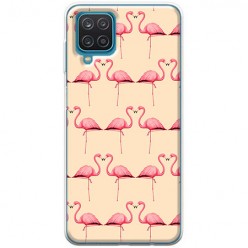 Etui na Samsung Galaxy A12 - Różowe flamingi