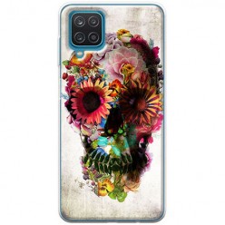 Etui na Samsung Galaxy A12 - Kwiatowa czaszka
