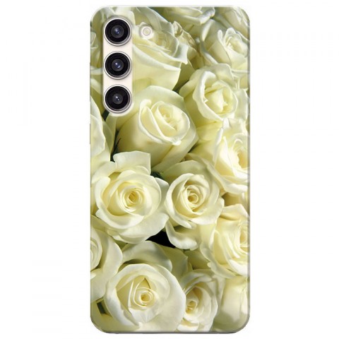 Etui na Samsung Galaxy S23 - Biały bukiet róż