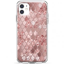 Etui na telefon - Różowe łuski brokatowe