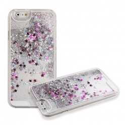 iPhone 6 etui z ruchomym płynem w środku Stardust srebrny brokat.