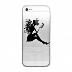 iPhone 6 ultra slim silikonowe przezroczyste etui kobieta motyl.