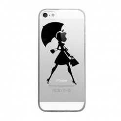 iPhone 6 ultra slim silikonowe przezroczyste etui kobieta z parasolem.