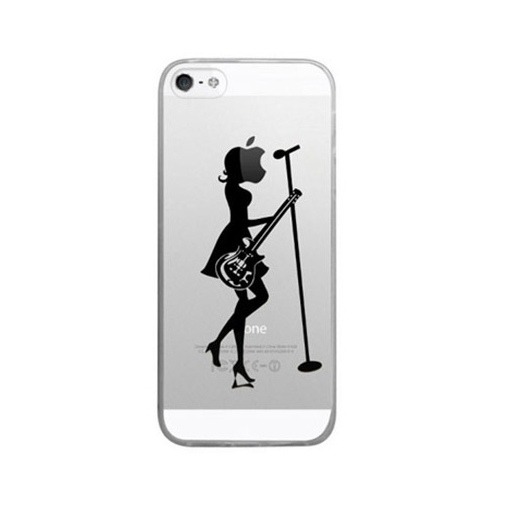 Silikonowe etui z nadrukiem na iPhone 6 / 6s - kobieta muzyk.