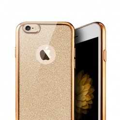 Platynowane etui na iPhone 6 / 6s silikon SLIM Brokat - złoty.
