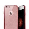 Platynowane etui na iPhone 6 / 6s silikon SLIM Brokat - różowy.