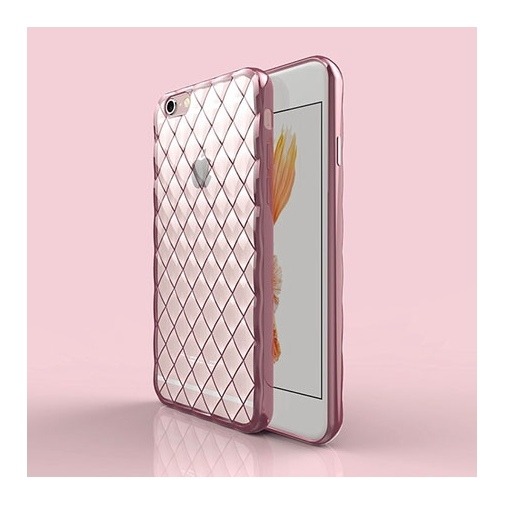 Platynowane etui Diamond case na iPhone 6 Plus silikon SLIM - różowe.