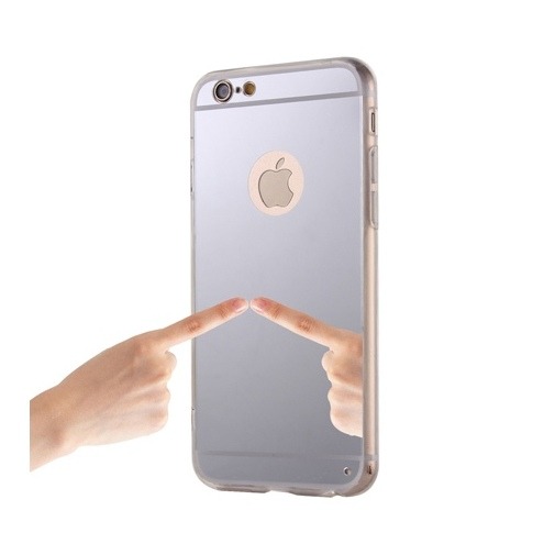 iPhone 5 / 5s lustro - mirror, silikonowe elastyczne TPU - srebrne.