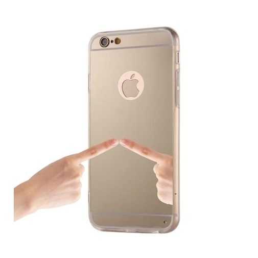Silikonowe etui lustrzane mirror do iPhone 6 Plus - złoty.