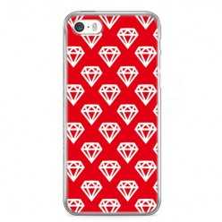 Etui na telefon iPhone 5 / 5s - czerwone diamenty.
